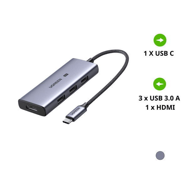 Bộ chuyển đổi USB Type C sang HDMI và USB 3.0 Ugreen CM500 50629 – 3*USB 3.0 A cái, HDMI 8K@30Hz,4K@120Hz