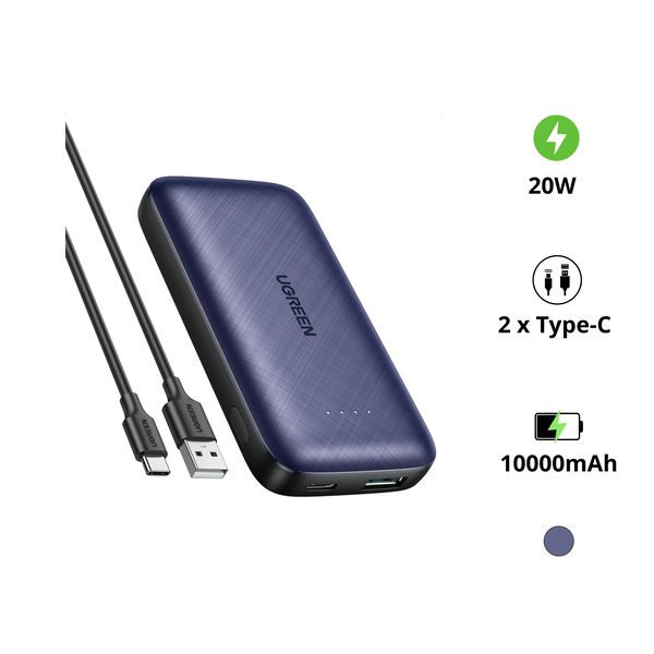 Pin sạc dự phòng 10000mAh UGREEN 80749 – 2 USB-C (PD và QC)
