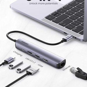Bộ chuyển đổi Type C UGREEN 10919 - Type C sang HDMI, USB 3.0, Lan Gigabit và PD 100W - Hỗ trợ phân giải 4K*2K@30Hz, Tốc độ truyền 5Gbps 9 Bộ chuyển đổi Type C UGREEN 10919 - Type C sang HDMI, USB 3.0, Lan Gigabit và PD 100W - Hỗ trợ phân giải 4K*2K@30Hz, Tốc độ truyền 5Gbps