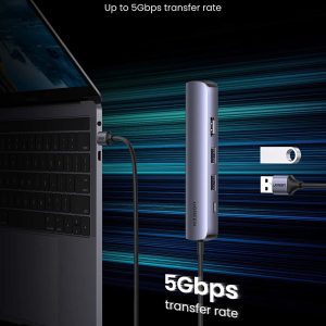 Bộ chuyển đổi Type C UGREEN 10919 - Type C sang HDMI, USB 3.0, Lan Gigabit và PD 100W - Hỗ trợ phân giải 4K*2K@30Hz, Tốc độ truyền 5Gbps 10 Bộ chuyển đổi Type C UGREEN 10919 - Type C sang HDMI, USB 3.0, Lan Gigabit và PD 100W - Hỗ trợ phân giải 4K*2K@30Hz, Tốc độ truyền 5Gbps