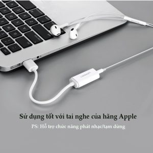 Cáp chuyển đổi USB sang 3.5mm hỗ trợ Micro UGREEN US206 14 Cáp chuyển đổi từ cổng USB ra audio 3.5mm UGREEN US206hỗ trợ Mic và Tai Nghe Ugreen US206 30712