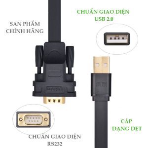 Cáp lập trình cổng COM USB 2.0 RS232 UGREEN CR107 17 Cáp USB 2.0 sang cáp COM RS232 dài 2m UGREEN CR107 20218