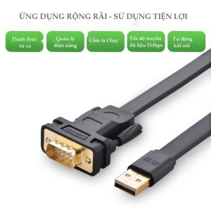 Cáp lập trình cổng COM USB 2.0 RS232 UGREEN CR107 15 Cáp USB 2.0 sang cáp COM RS232 dài 2m UGREEN CR107 20218
