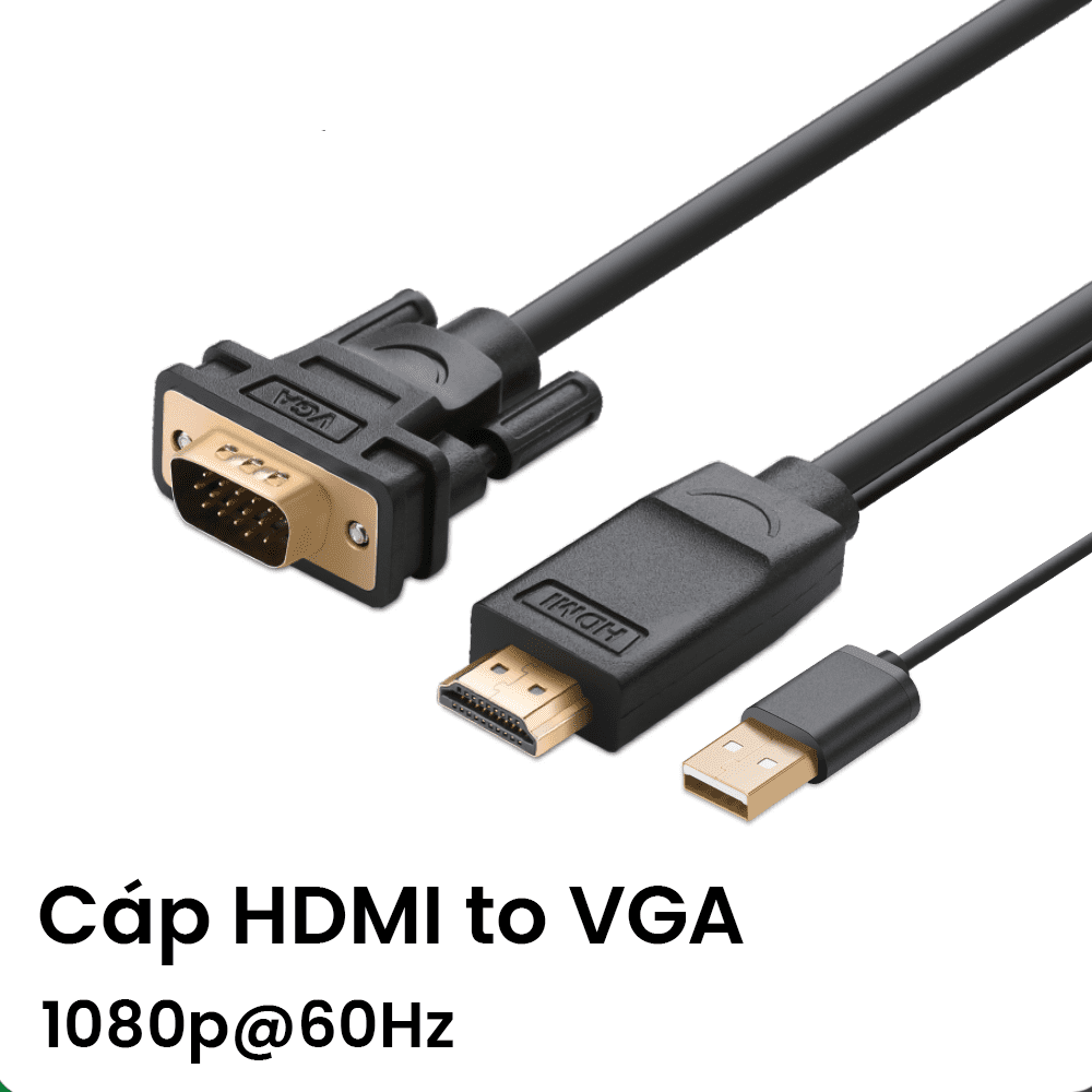 Cáp chuyển HDMI to VGA UGREEN 30449 dài 1.5m