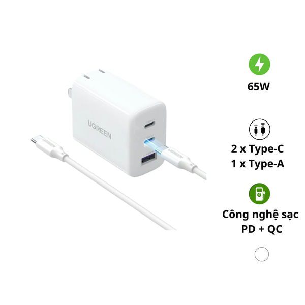 Củ sạc nhanh 65W Ugreen 90495