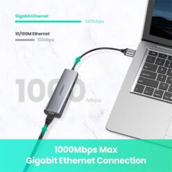 Bộ chuyển USB 3.0 sang LAN, 3*USB 3.0 UGREEN 60812 - Tốc độ mạng 1Gbps, tốc độ truyền dữ liệu 5Gbps