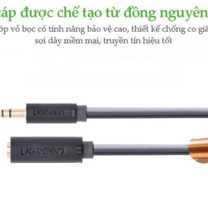 Cáp âm thanh kéo dài hai đầu chuẩn 3.5mm 1 đầu đực 1 đầu cái dài 1M UGREEN AV124.