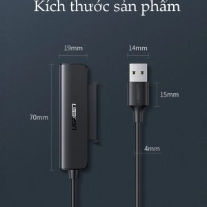 Cáp chuyển đổi USB 3.0 / USB type C sang Sata (7+15) cho ổ cứng ngoài SSD HDD 2.5 inch dài 50cm UGREEN CM321