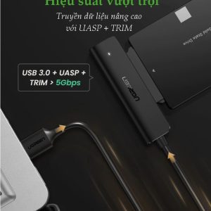 Cáp chuyển đổi USB 3.0 / USB type C sang Sata (7+15) cho ổ cứng ngoài SSD HDD 2.5 inch dài 50cm UGREEN CM321