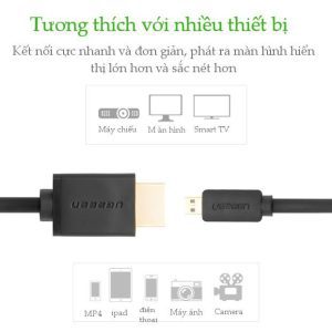 Cáp chuyển Micro HDMI Type D sang HDMI Type A Dài 1-3M UGREEN HD127 12 Cáp chuyển Micro HDMI Type D sang HDMI Type A Dài 1-3M UGREEN HD127