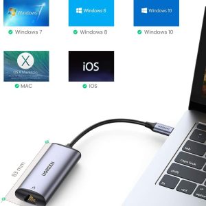Cáp chuyển Type-C sang LAN Ugreen CM275 - Tốc độ truyền lên đến 2500Mbps - Vỏ hợp kim tản nhiệt tốt, khảt năng tương thích rộng 9 Cáp chuyển Type-C sang LAN Ugreen CM275 - Tốc độ truyền lên đến 2500Mbps - Vỏ hợp kim tản nhiệt tốt, khảt năng tương thích rộng