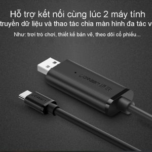 Cáp dữ liệu USB 2.0 sang Type C UGREEN US318 - Tích hợp chipset được đặt ở đầu cắm - Lõi đồng nguyên chất, vỏ bọc PVC