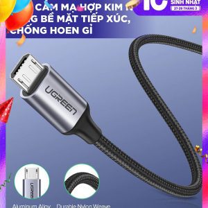 Cáp sạc nhanh Micro USB UGREEN US290 Sạc ổn định 2A