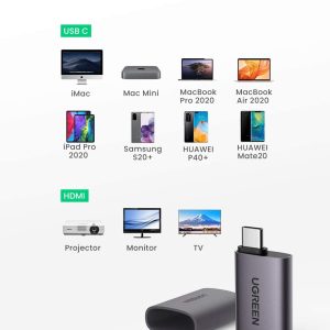 Đầu chuyển Type C sang HDMI UGREEN 70450 - Độ phân giải 4K @ 60HZ 9 Đầu chuyển Type C sang HDMI UGREEN 70450 - Độ phân giải 4K @ 60HZ