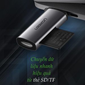 Đầu đọc thẻ Type C UGREEN CM184 - 2 khe thẻ cắm SD và TF - Hỗ trợ chức năng OTG