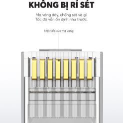 Đầu (hạt) bấm mạng RJ45 cho dây CAT6 bọc inox chống nhiễu UGREEN NW111