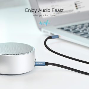 Dây âm thanh 3.5mm UGREEN AV112 Đầu vuông góc gập gpjn, vỏ bện vải sợi tổng hợp 11 Dây âm thanh 3.5mm UGREEN AV112 Đầu vuông góc gập gpjn, vỏ bện vải sợi tổng hợp - 60178-0.5m