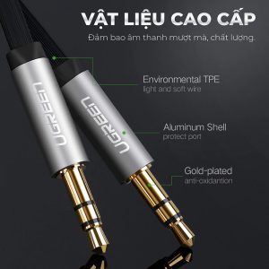 Dây Audio 3.5mm dẹt 1 đầu vuông 90 độ TPE UGREEN AV119 13 Dây Audio 3.5mm dẹt 1 đầu vuông 90 độ TPE UGREEN AV119