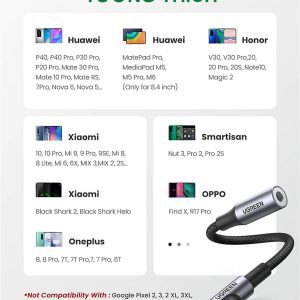 Dây chuyển Type C sang 3.5mm UGREEN AV167 - Đầu vuông góc chống gập gãy - Truyền tải âm thanh chất lượng cao