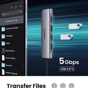 Hub Ugreen 6 trong 1, USB Type C sang 3 cổng USB 3.0, USB-C to 3 Ports USB3.0-A Hub + HDMI + TF/SD (Space Gray) 7 Hub Ugreen 6 trong 1, USB Type C sang 3 cổng USB 3.0, USB-C to 3 Ports USB3.0-A Hub + HDMI + TF/SD (Space Gray)