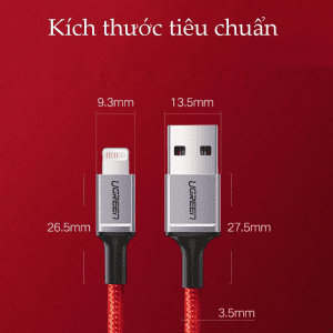 Cáp sạc iPhone UGREEN US293 Chuẩn Mfi, Truyền dữ liệu tốc độ 480Mbps