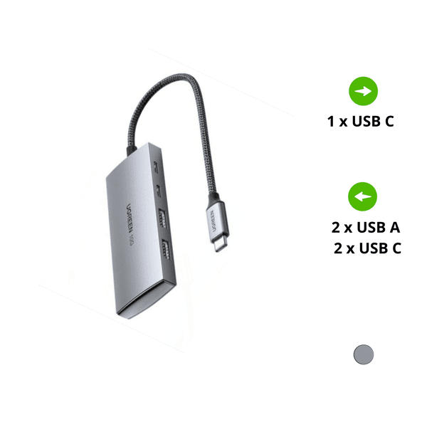 Bộ chia USB-C ra USB 3.2 Ugreen 30758  – 2 cổng USB-A 3.2, 2 cổng USB-C 3.2