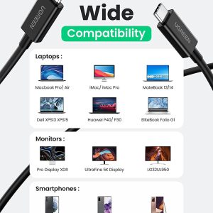 Cáp sạc nhanh Thunderbolt 4 Type C 100W Ugreen US501 13 Cáp sạc nhanh Thunderbolt 4 Type C 100W Ugreen US501