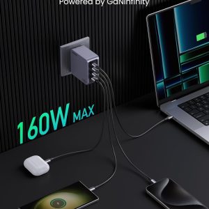 Củ sạc nhanh kèm cáp cho điện thoại và laptop UGREEN Nexode Pro X763 160W 17 Bộ sạc điện thoại và laptop UGREEN Nexode Pro X763 160W