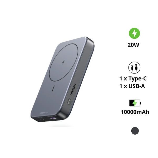 Pin sạc dự phòng không dây UGREEN PB206 10000mAh có chân đỡ