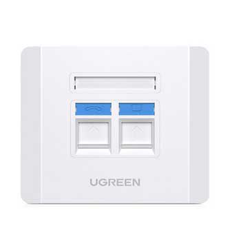 UGREEN 80182 - Mặt nạ mạng ốp tường 2 cổng