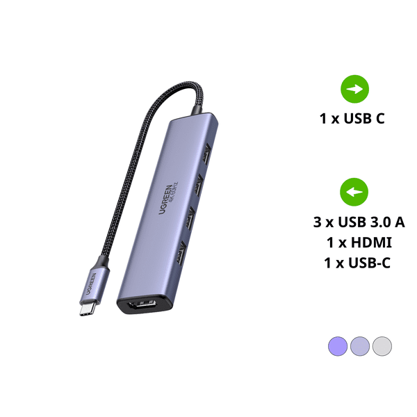 Hub Type C 5 in 1 sang HDMI 4K@30Hz, USB3.0 Ugreen CM478 1 Hub Type C 5 in 1 sang HDMI 4K@30Hz, USB3.0 Ugreen CM478