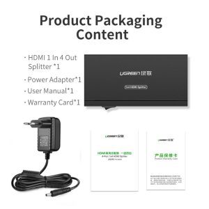 Bộ chia HDMI 1 ra 4 UGREEN 40202 hỗ trợ 4K 24 Bộ chia HDMI 1 ra 4 UGREEN 40202 hỗ trợ 4K