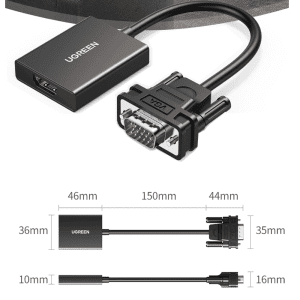 Bộ chuyển đổi VGA sang HDMI Ugreen 50945 hỗ trợ 1080P@60Hz 12 Bộ chuyển đổi VGA sang HDMI Ugreen 50945 hỗ trợ 1080P@60Hz