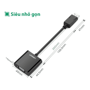 Cáp Chuyển DisplayPort Sang VGA UGREEN 20415 Hỗ Trợ Full HD 1080P