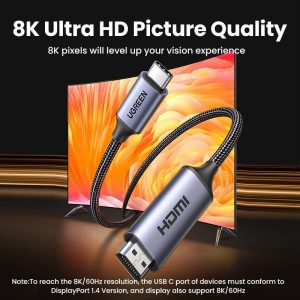 Cáp chuyển đổi Type C sang HDMI 8K dài 1.5m Ugreen 90451
