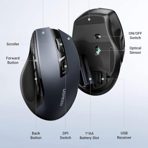 Chuột máy tính Bluetooth công thái học Ugreen MU006