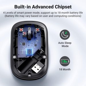 Chuột Máy Tính Bluetooth Ugreen MU001 – Hỗ Trợ Kết Nối USB 2.4G