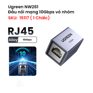 Ugreen 15117 Đầu nối mạng 10Gbps vỏ nhôm