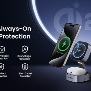 Sạc UGREEN W702 MagSafe Từ Tính 2 trong 1 (iPhone 15W + AirPods 5W) - Tặng Kèm Củ Sạc và Cáp