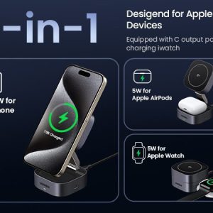 Sạc UGREEN W702 MagSafe Từ Tính 2 trong 1 (iPhone 15W + AirPods 5W) - Tặng Kèm Củ Sạc và Cáp