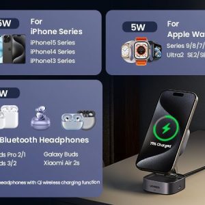 Sạc UGREEN W702 MagSafe Từ Tính 2 trong 1 (iPhone 15W + AirPods 5W) - Tặng Kèm Củ Sạc và Cáp