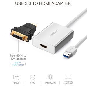 Bộ chuyển đổi USB 3.0 sang HDMI Ugreen 40229, hỗ trợ 2K