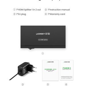 Bộ chia HDMI 1 ra 2 hỗ trợ 4K@30Hz Ugreen 40201US