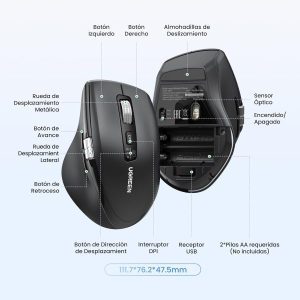 UGREEN M751 - Chuột máy tính công thái học không dây Bluetooth 15 UGREEN M751 - Chuột máy tính công thái học không dây Bluetooth