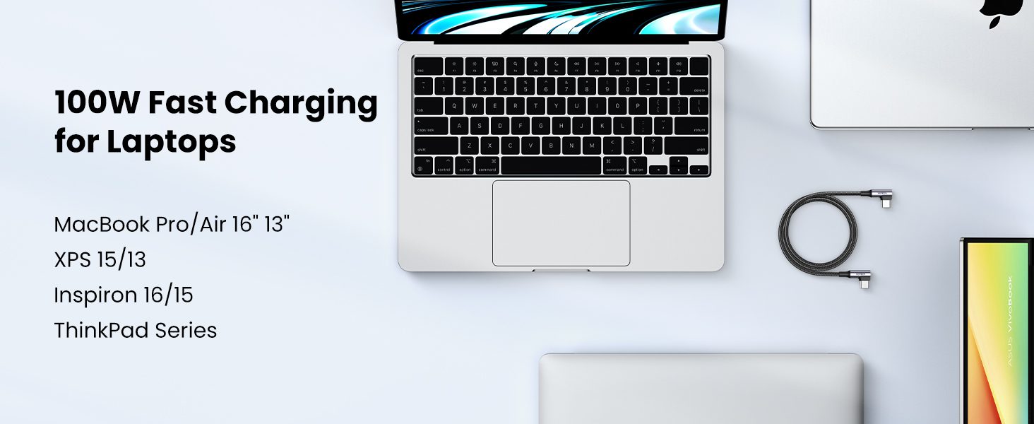 Cáp Sạc & Truyền Dữ Liệu Ugreen US335 - Cáp Type C Vuông Góc Hỗ Trợ Sạc Nhanh 100W