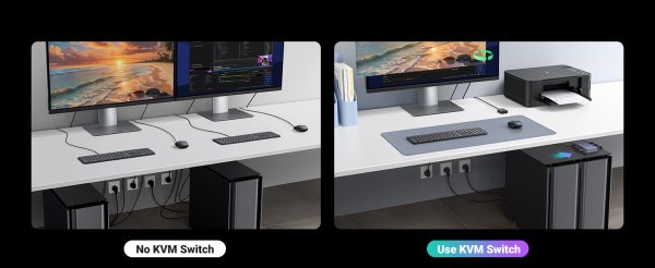 Bộ chuyển KVM HDMI Ugreen 8K60Hz 2 vào 1 ra Ugreen CM692 21 HDMI 2.1 băng thông 48Gbps — giữ nguyên độ phân giải khi chuyển giữa hai máy