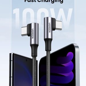 Ugreen US335 - Cáp Type C Vuông Góc Sạc Nhanh 100W