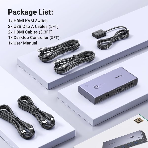 Bộ chuyển KVM HDMI Ugreen 8K60Hz 2 vào 1 ra Ugreen CM692 25 Bộ chuyển KVM HDMI Ugreen 8K60Hz 2 vào 1 ra Ugreen CM692