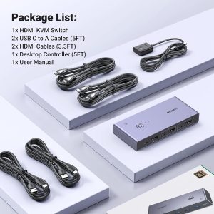 Bộ chuyển KVM HDMI Ugreen 8K60Hz 2 vào 1 ra Ugreen CM692 19 Bộ chuyển KVM HDMI Ugreen 8K60Hz 2 vào 1 ra Ugreen CM692
