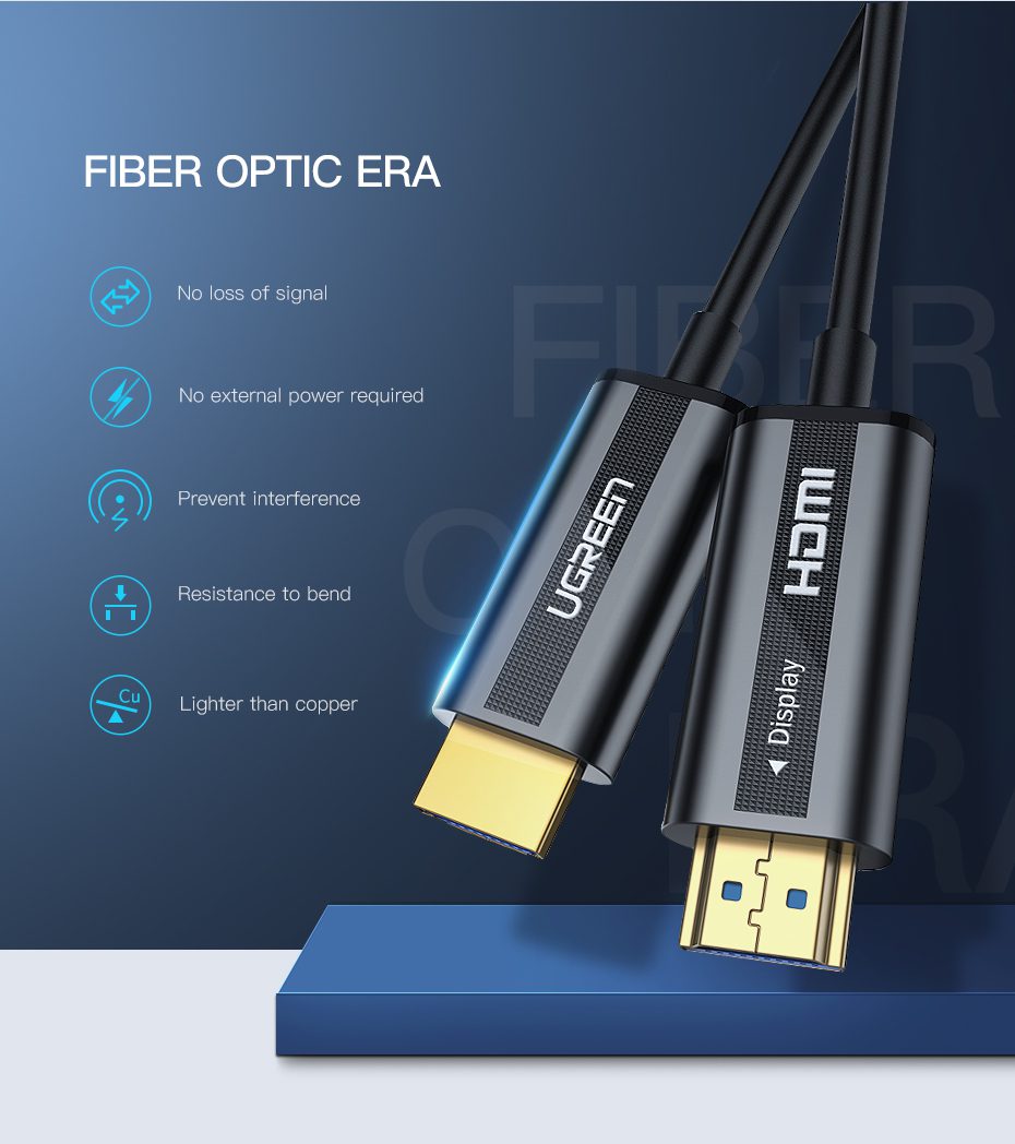 Cáp HDMI Quang UGREEN HD132 Hỗ trợ 4K@60Hz 22 Cáp HDMI Quang UGREEN HD132 Hỗ trợ 4K@60Hz